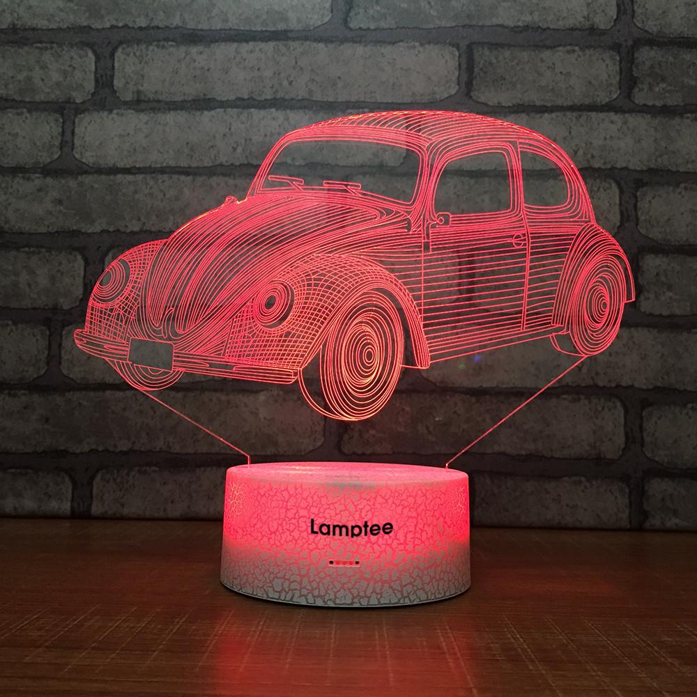 Crack Lighting Base Traffic Vintage Car 3D Illusion Lamp Night Light 3DL1667