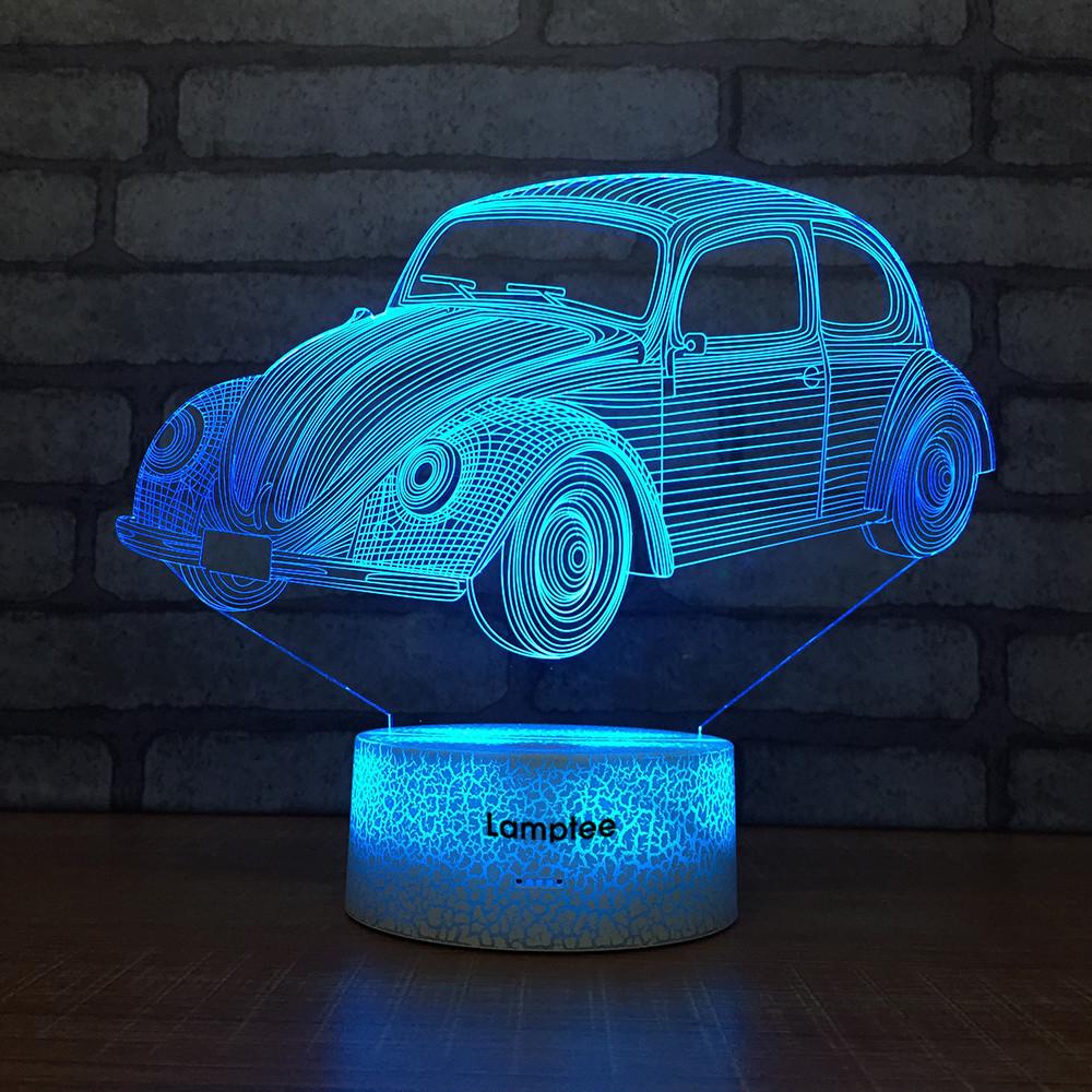 Crack Lighting Base Traffic Vintage Car 3D Illusion Lamp Night Light 3DL1667