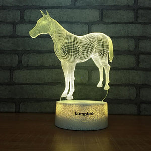 Crack Lighting Base Animal Horse 3D Illusion Lamp Night Light 3DL1670