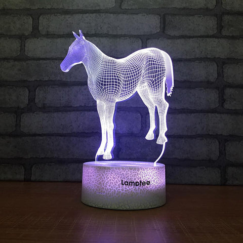 Image of Crack Lighting Base Animal Horse 3D Illusion Lamp Night Light 3DL1670