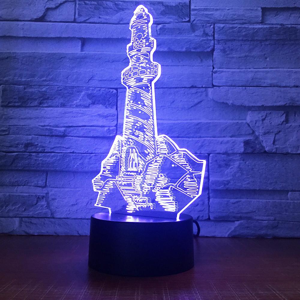 Building Lighthouse Decor 3D Illusion Lamp Night Light 3DL1672