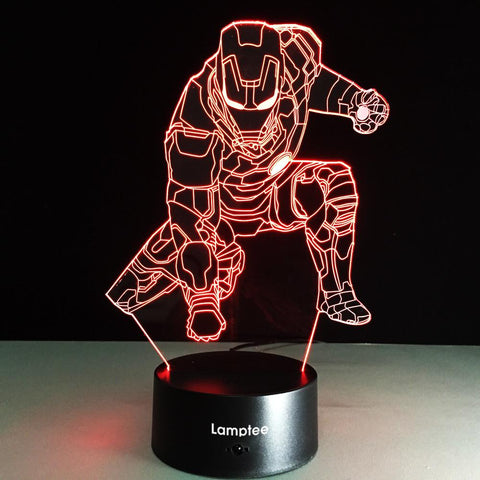 Image of Anime Marvel Iron Man Figures 3D Illusion Lamp Night Light 3DL168