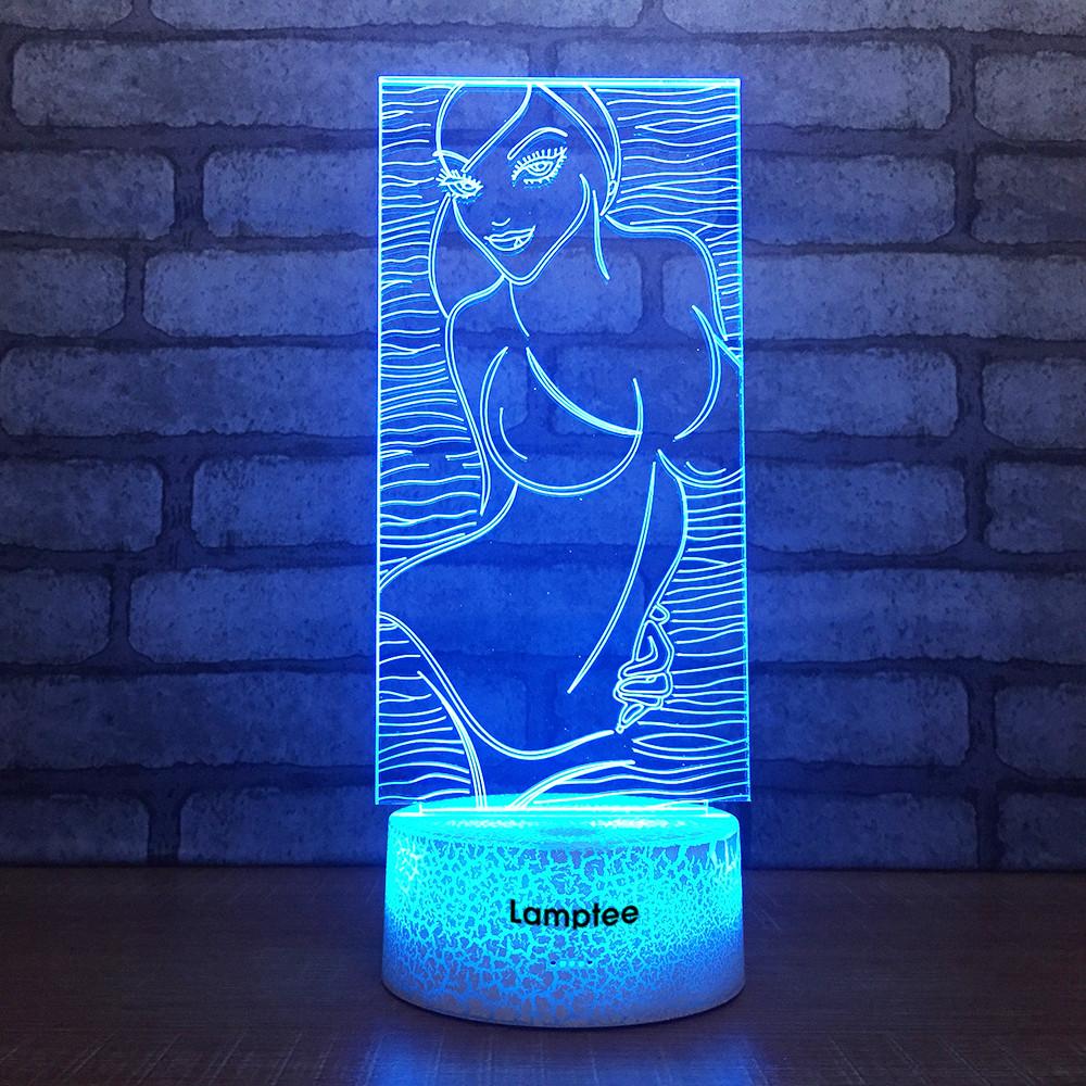 Crack Lighting Base Other Bikini Beauty 3D Illusion Lamp Night Light 3DL1687