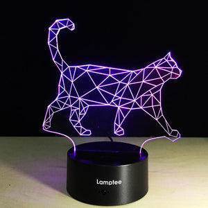 Animal The New Walking Cat 3D Illusion Lamp Night Light 3DL169