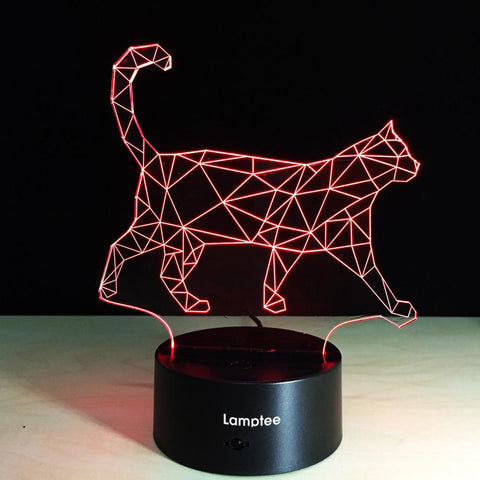 Image of Animal The New Walking Cat 3D Illusion Lamp Night Light 3DL169