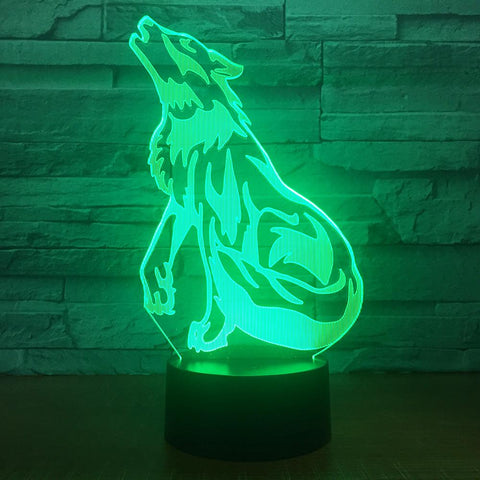 Image of Animal Wolf Dog 3D Illusion Lamp Night Light 3DL1690