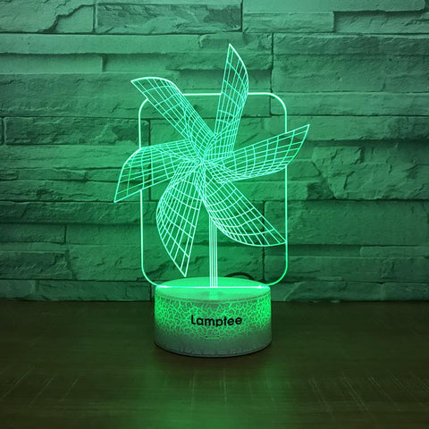 Image of Crack Lighting Base Art Windmill Decor 3D Illusion Lamp Night Light 3DL1695