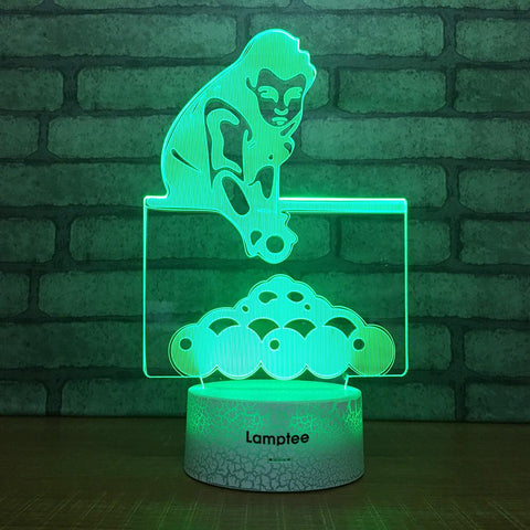 Image of Crack Lighting Base Sport Snooker And Player 3D Illusion Lamp Night Light 3DL1699