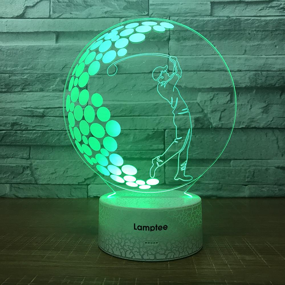 Crack Lighting Base Sport Golf Creative 3D Illusion Lamp Night Light 3DL1700