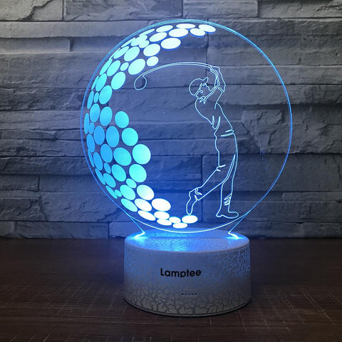Image of Crack Lighting Base Sport Golf Creative 3D Illusion Lamp Night Light 3DL1700