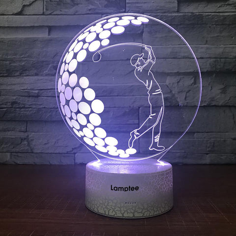 Image of Crack Lighting Base Sport Golf Creative 3D Illusion Lamp Night Light 3DL1700
