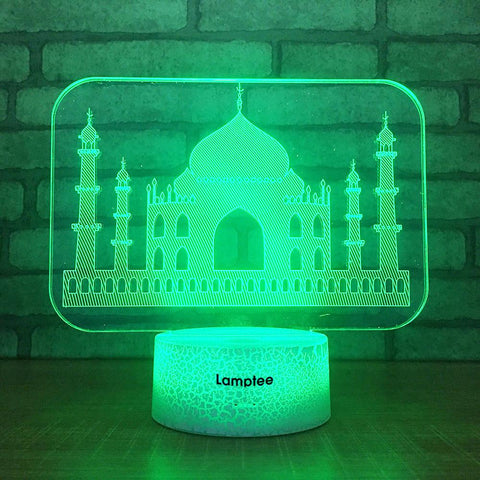 Image of Crack Lighting Base Building Taj Mahal Palace 3D Illusion Lamp Night Light 3DL1702