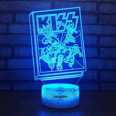 Image of Crack Lighting Base Art Band Kiss 3D Illusion Lamp Night Light 3DL1703