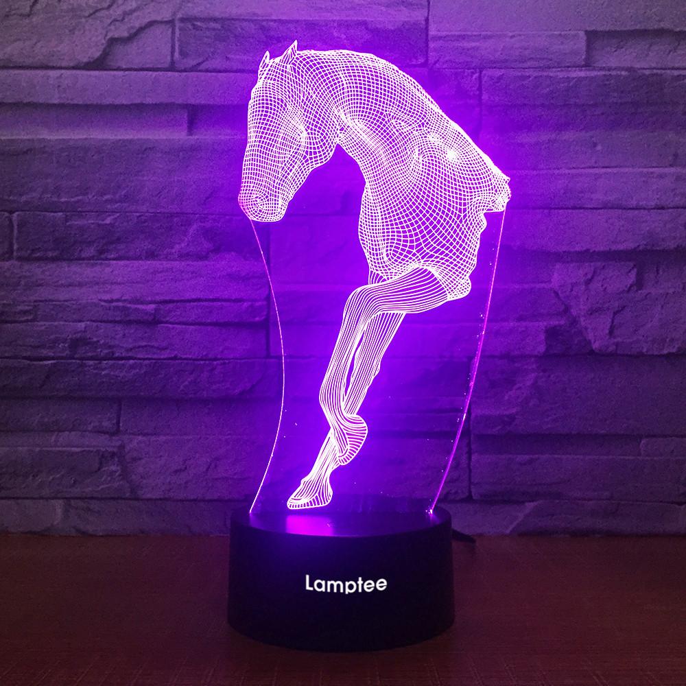 Art Horse Statue 3D Illusion Lamp Night Light 3DL1705