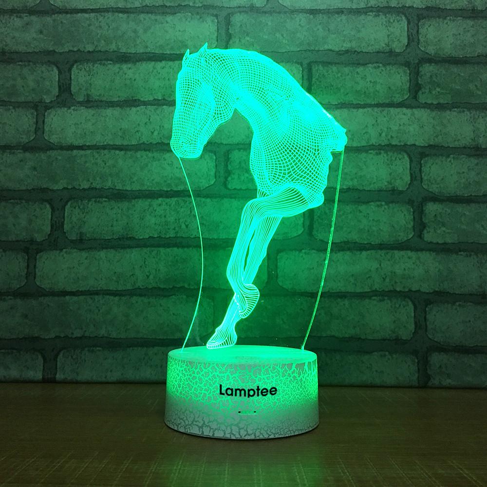 Crack Lighting Base Art Horse Statue 3D Illusion Lamp Night Light 3DL1705