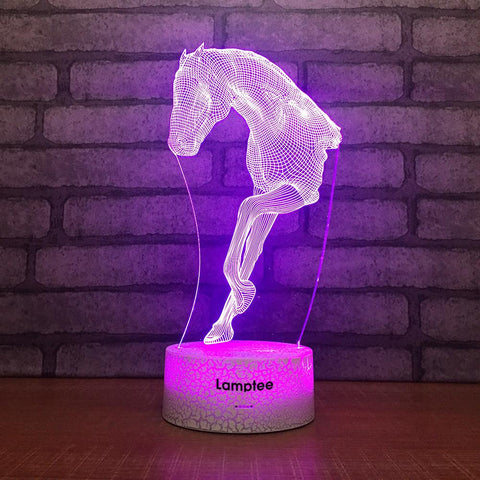 Image of Crack Lighting Base Art Horse Statue 3D Illusion Lamp Night Light 3DL1705