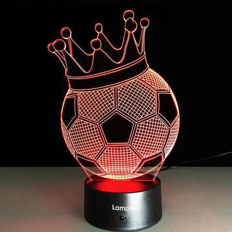 Sport Crown Football 3D Illusion Lamp Night Light 3DL172