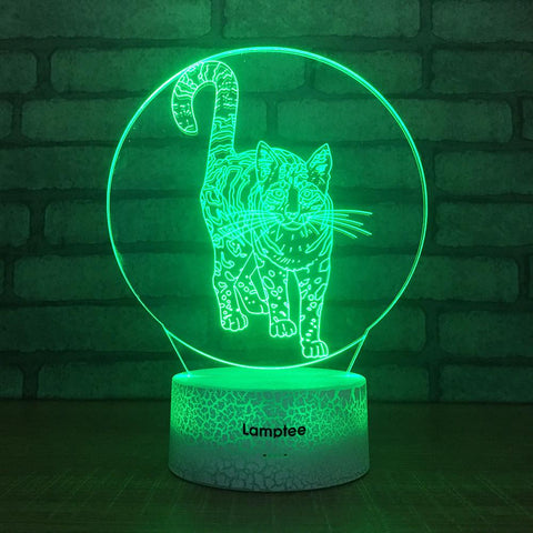 Image of Crack Lighting Base Animal Leopard 3D Illusion Lamp Night Light 3DL1720