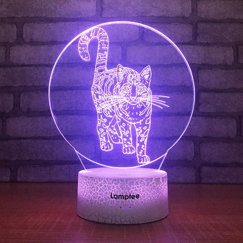 Image of Crack Lighting Base Animal Leopard 3D Illusion Lamp Night Light 3DL1720
