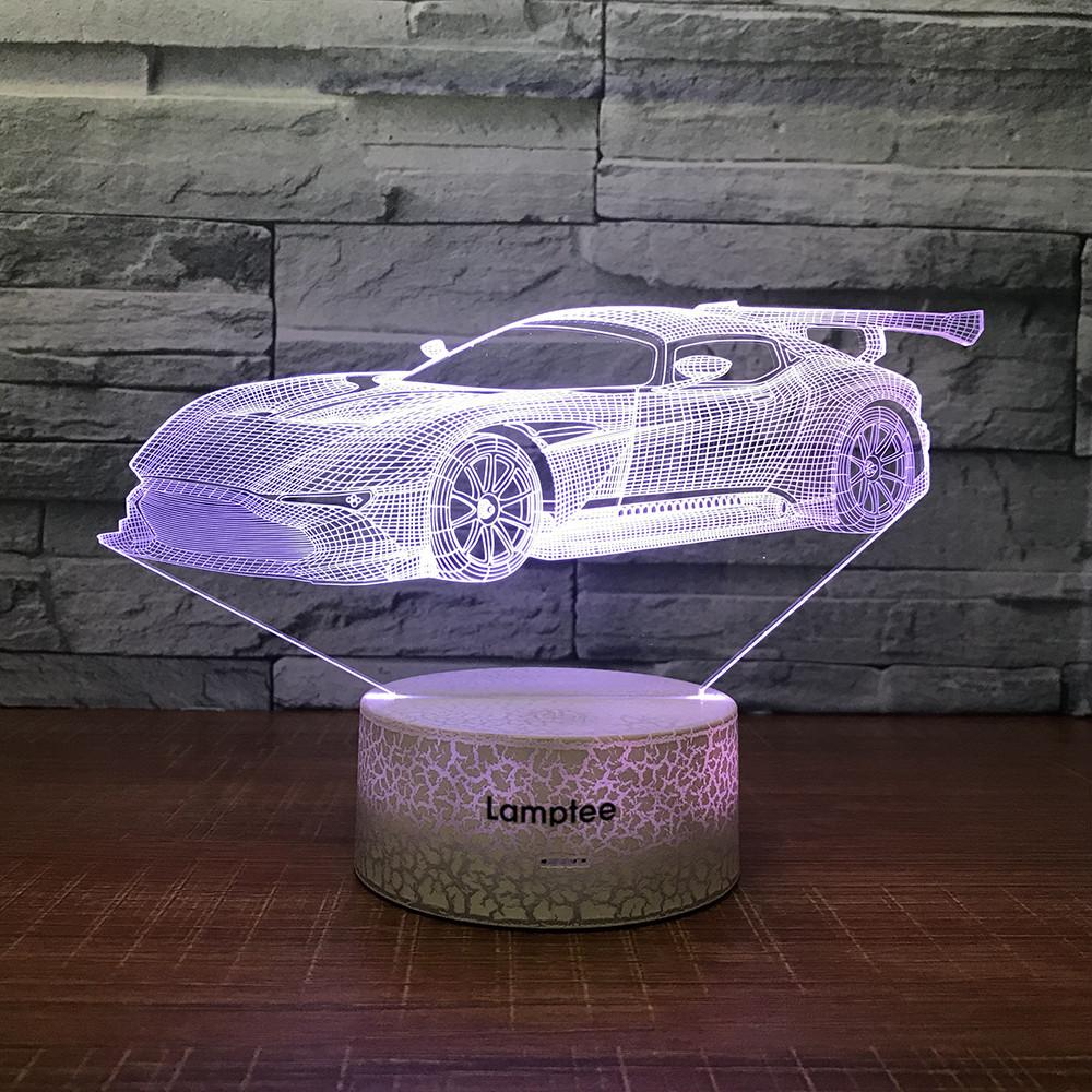 Crack Lighting Base Traffic The Four-wheel Drive Car 3D Illusion Lamp Night Light 3DL1726