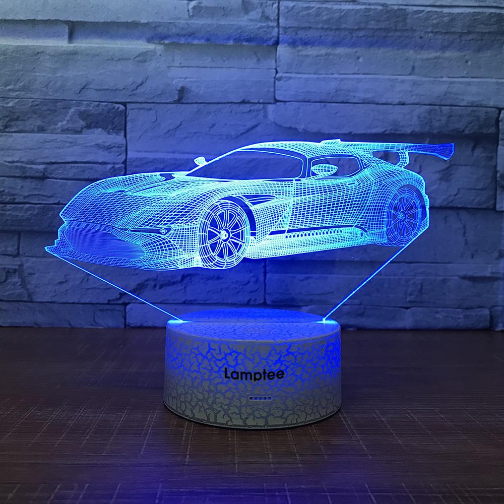 Crack Lighting Base Traffic The Four-wheel Drive Car 3D Illusion Lamp Night Light 3DL1726