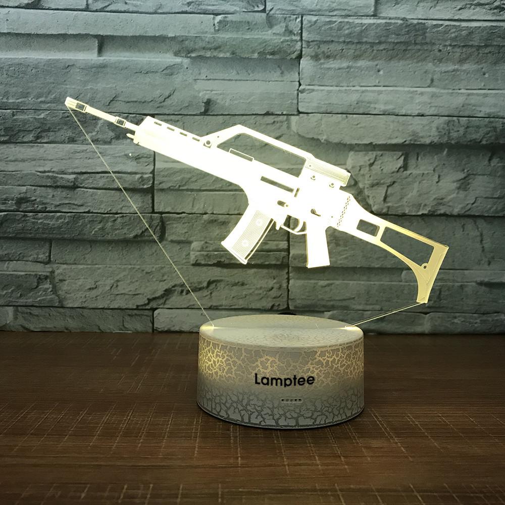 Crack Lighting Base Sport Rifle Gun 3D Illusion Lamp Night Light 3DL1729