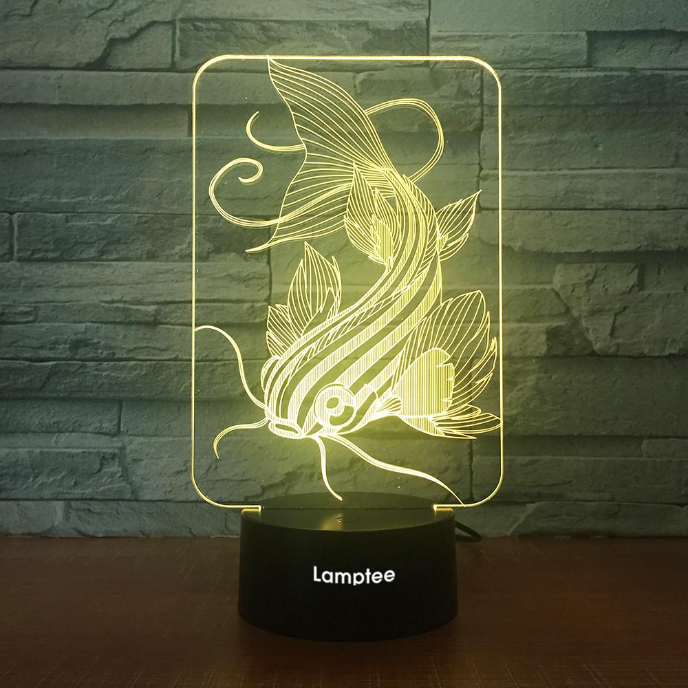 Animal Fish Decro 3D Illusion Lamp Night Light 3DL1733