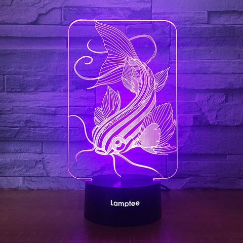 Image of Animal Fish Decro 3D Illusion Lamp Night Light 3DL1733