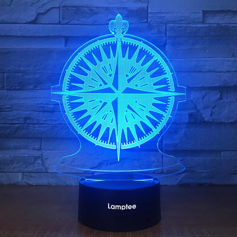 Image of Art Compass Stereo 3D Illusion Lamp Night Light 3DL1735