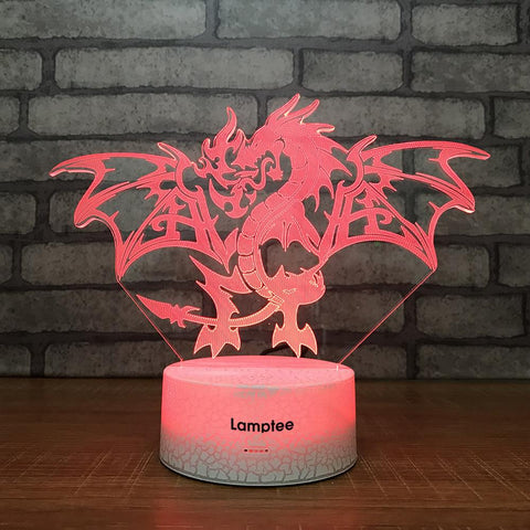 Image of Crack Lighting Base Animal Flying Dragon 3D Illusion Lamp Night Light 3DL1738