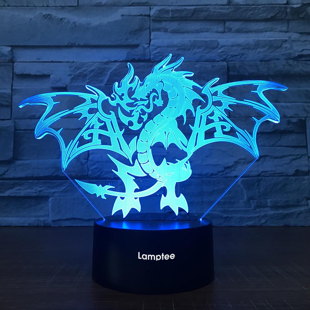 Animal Flying Dragon 3D Illusion Lamp Night Light 3DL1738