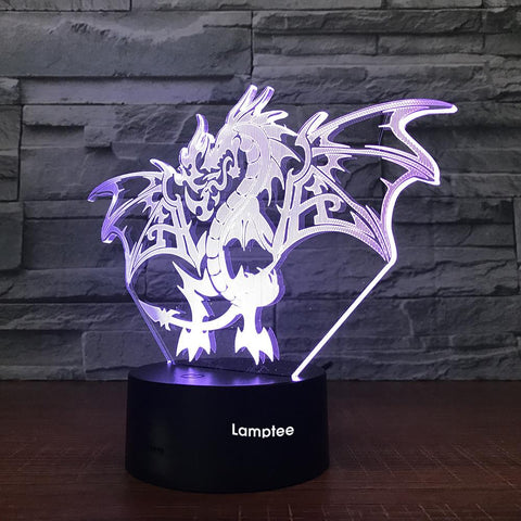 Image of Animal Flying Dragon 3D Illusion Lamp Night Light 3DL1738