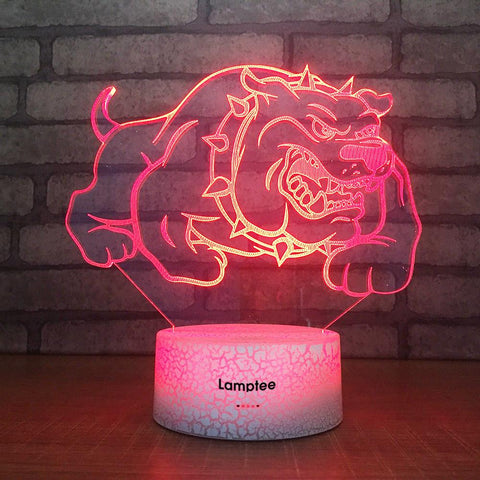 Image of Crack Lighting Base Animal Dog Spike 3D Illusion Night Light Lamp 3DL1740