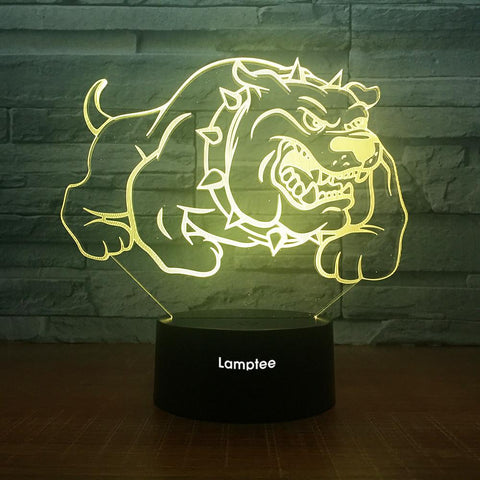 Image of Animal Dog Spike 3D Illusion Night Light Lamp 3DL1740