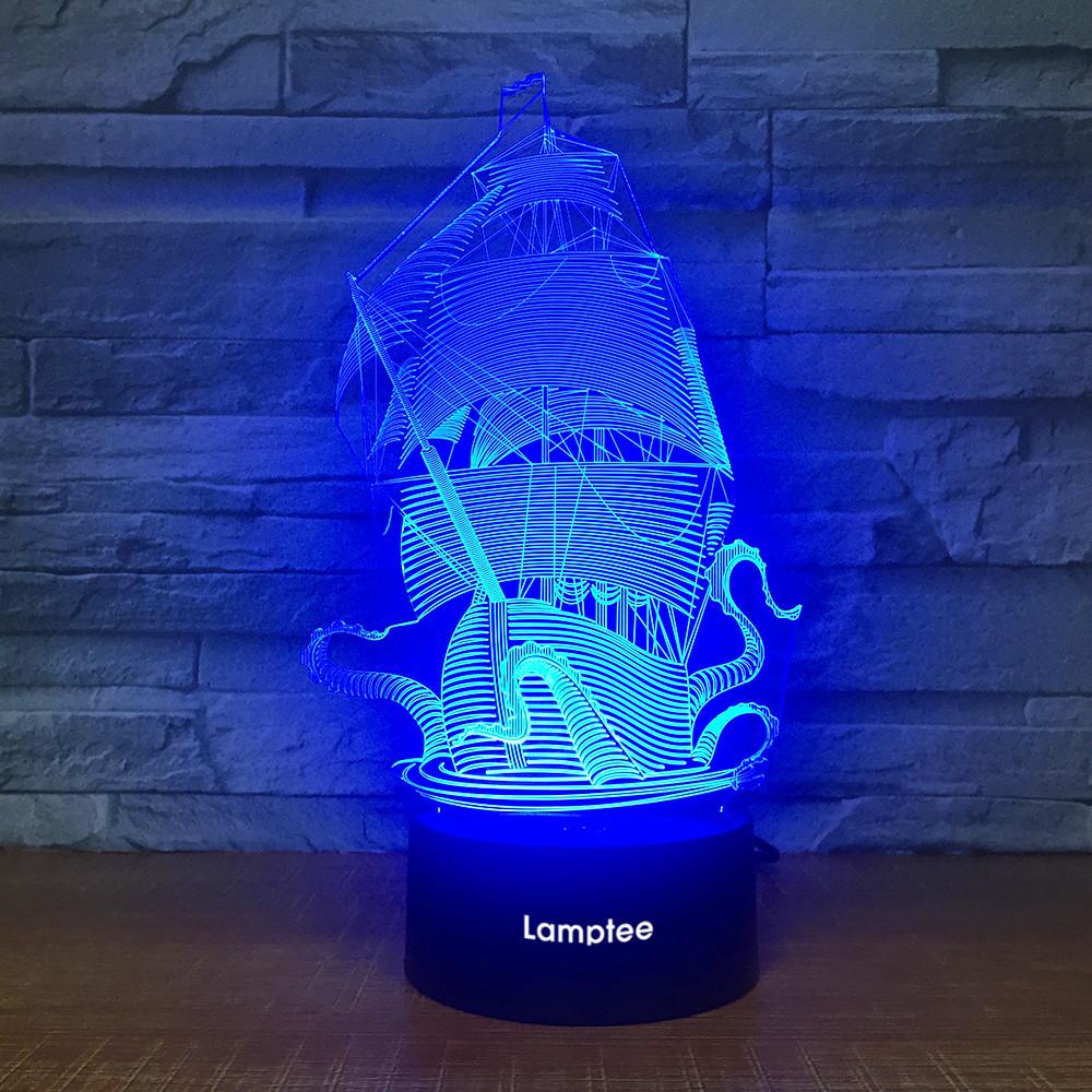 Traffic Sailing Boat 3D Illusion Lamp Night Light 3DL1741