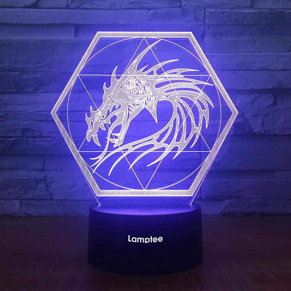 Animal Dragon Head 3D Illusion Lamp Night Light 3DL1742