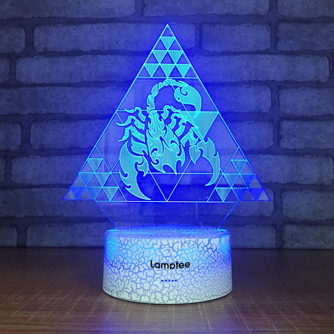 Image of Crack Lighting Base Animal Scorpion 3D Illusion Lamp Night Light 3DL1743