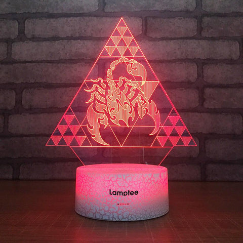 Image of Crack Lighting Base Animal Scorpion 3D Illusion Lamp Night Light 3DL1743