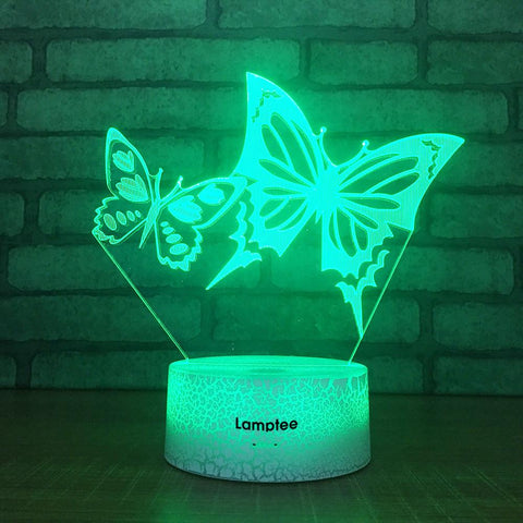 Image of Crack Lighting Base Animal Flying Butterfly 3D Illusion Lamp Night Light 3DL1746