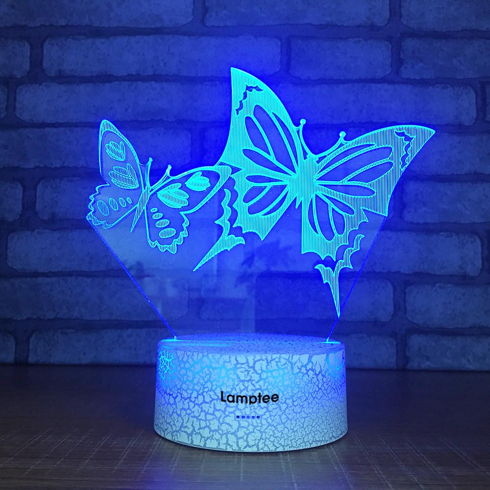 Crack Lighting Base Animal Flying Butterfly 3D Illusion Lamp Night Light 3DL1746
