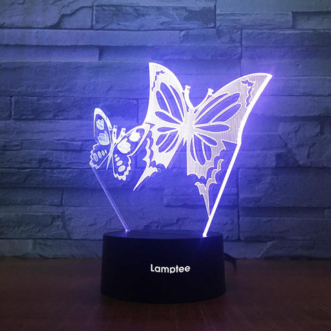 Image of Animal Flying Butterfly 3D Illusion Lamp Night Light 3DL1746