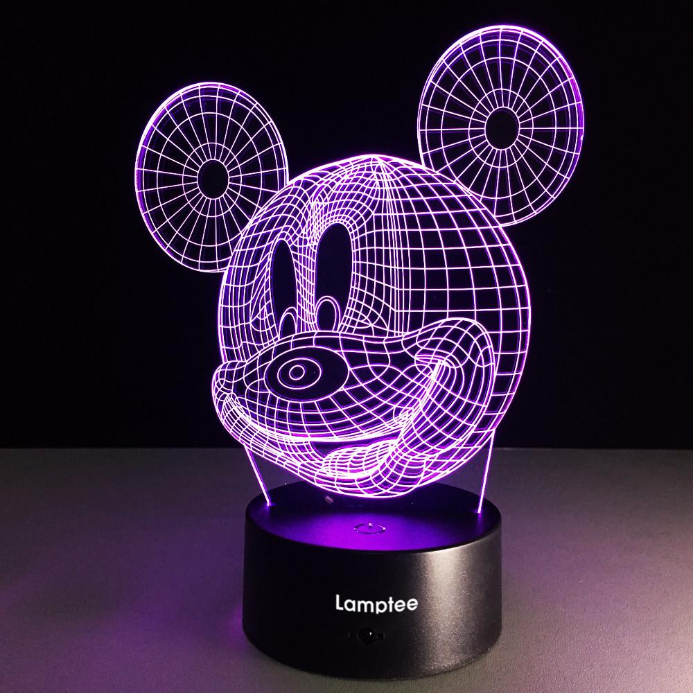 Anime Cute Anime Mickey Mouse 3D Illusion Lamp Night Light 3DL175