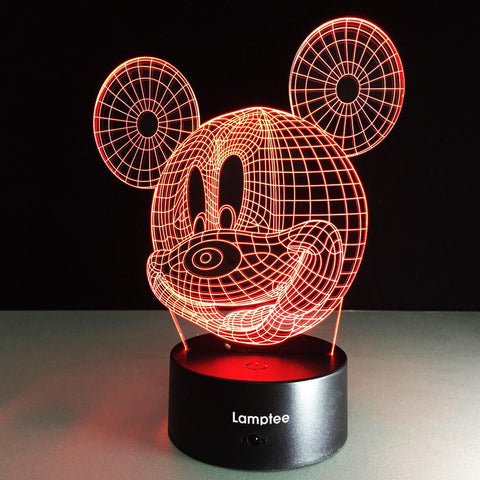 Image of Anime Cute Anime Mickey Mouse 3D Illusion Lamp Night Light 3DL175