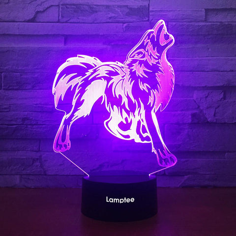 Image of Animal Howling Wold 3D Illusion Night Light Lamp 3DL1750