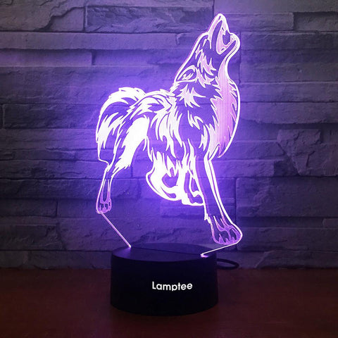 Image of Animal Howling Wold 3D Illusion Night Light Lamp 3DL1750