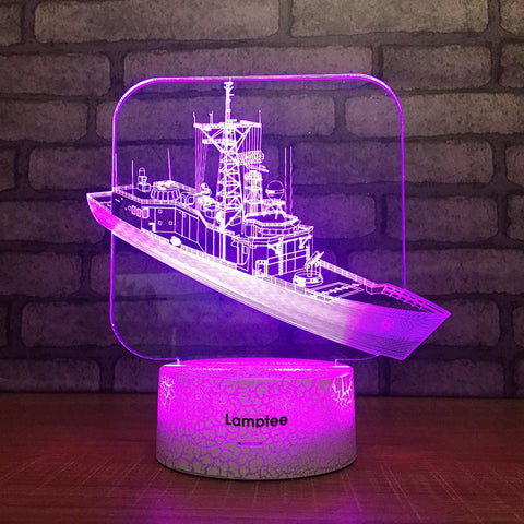 Image of Crack Lighting Base Traffic Grant Boat 3D Illusion Lamp Night Light 3DL1751