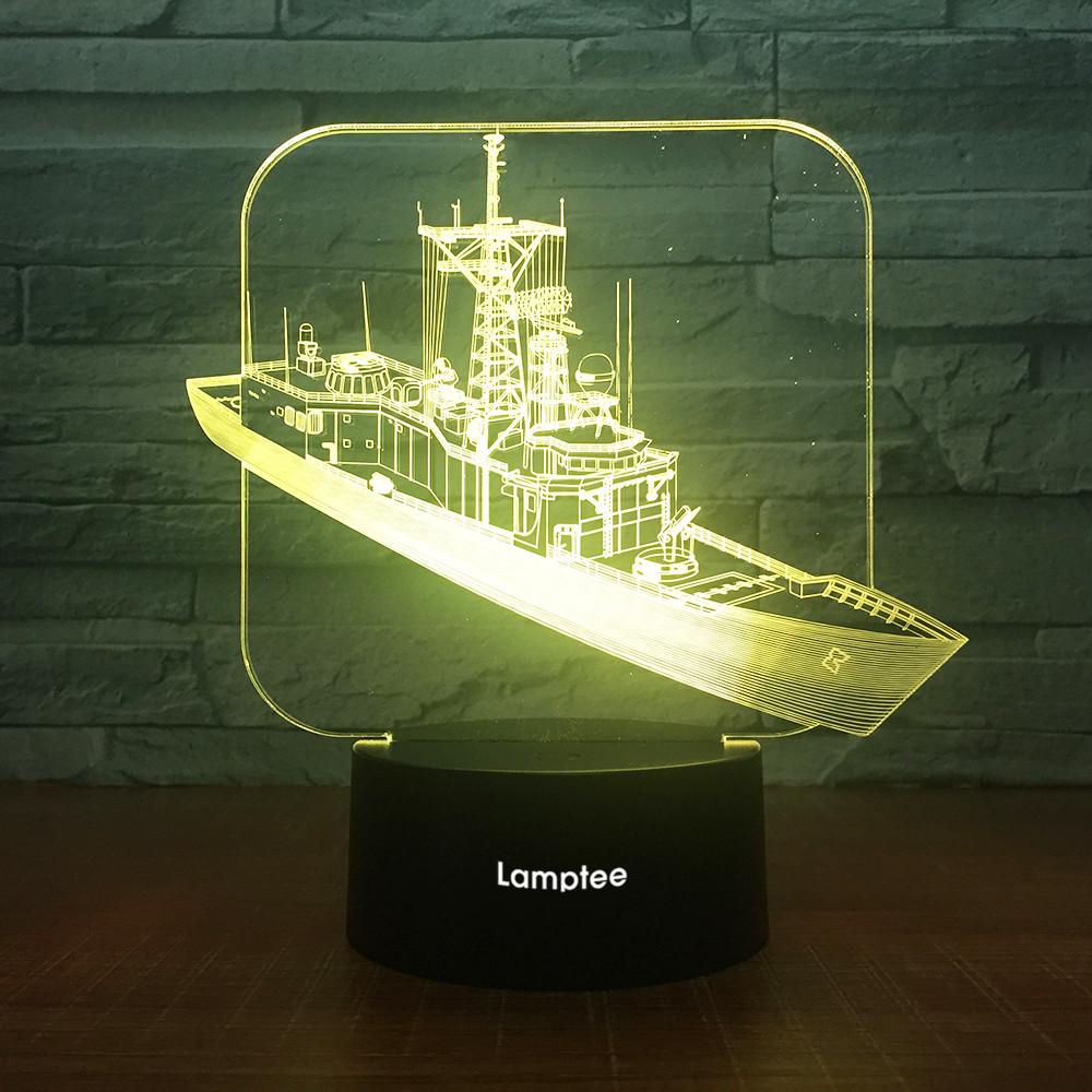 Traffic Grant Boat 3D Illusion Lamp Night Light 3DL1751