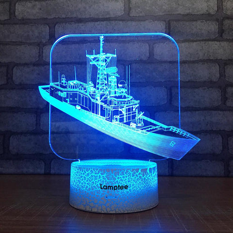 Image of Crack Lighting Base Traffic Grant Boat 3D Illusion Lamp Night Light 3DL1751