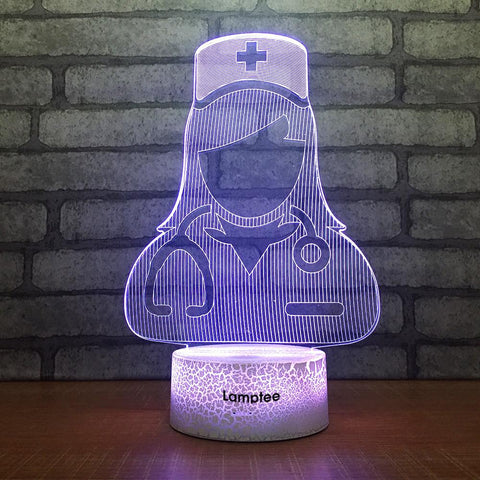 Image of Crack Lighting Base Other Nurse 3D Illusion Lamp Night Light 3DL1755
