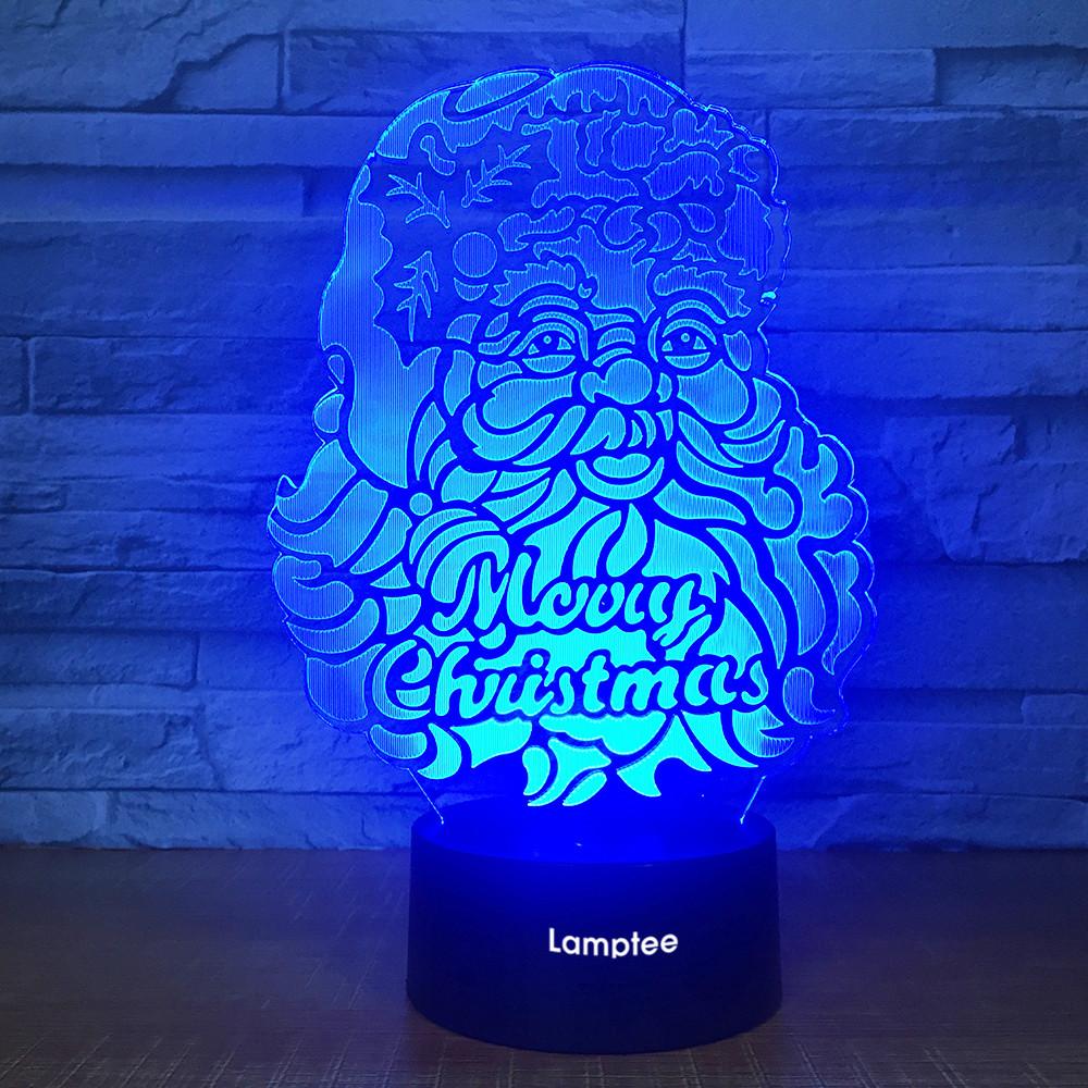Festival Santa Claus 3D Illusion Lamp Night Light 3DL1759